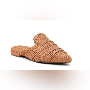Birdies Dove Woven Pointed‎ Toe Slide Mules Flats Toffee Woven Size 7.5 Women